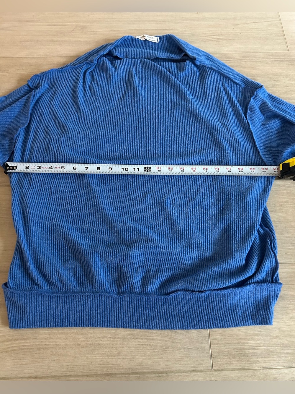 Free People We the Free Blue Long Sleeve Hacci Top - Picture 5 of 8